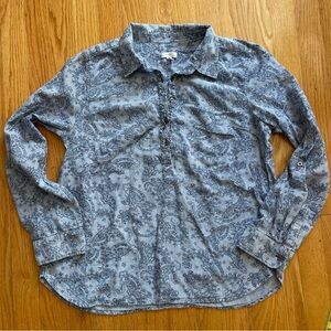Women’s Blue Paisley Shirt